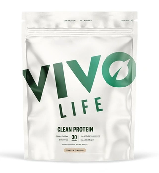 Clean Protein Vivo Life - waniliowe białko wegańskie, 6 składników (900 g / 30 porcji)