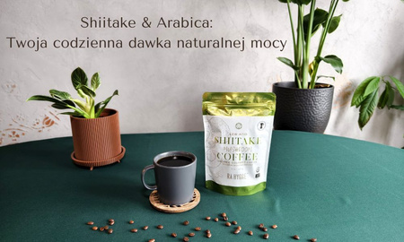 BIO Kawa z Shiitake Ra Hygge w ziarnach - ekologiczna, niskokwasowa z ekstraktem Shiitake (100g)